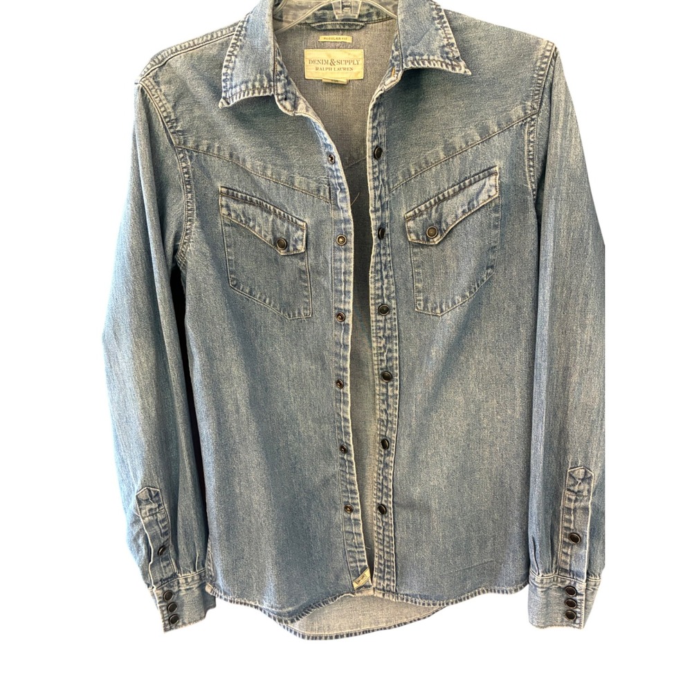 Denim & Supply Ralph Lauren Shirt Womens S Blue Excellent Western Denim Top